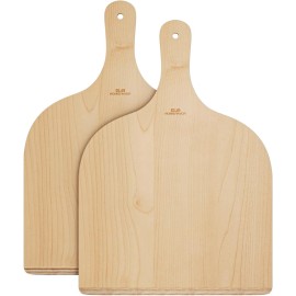 G.a HOMEFAVOR Natural Wood Pizza Peel with Handle, Large Set of 2-piece,