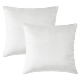 Hafaa Cushion Covers 45 x 45 cm (Pack of 2) - Decorative Square Throw Pillow Covers - Luxury Soft White Cushion Cover for Sofa Bedroom Couch, 18x18 Inches