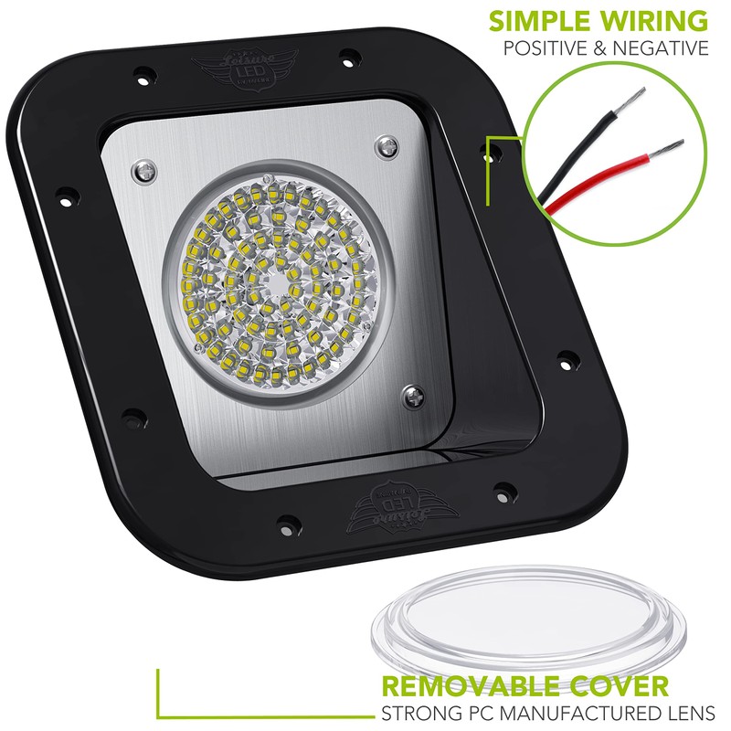 Leisure LED RV Exterior Flood Porch Utility Light - Black