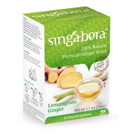 Singabera Ginger Drink Lemongrass Flavor (Pack of 6) 5.1oz