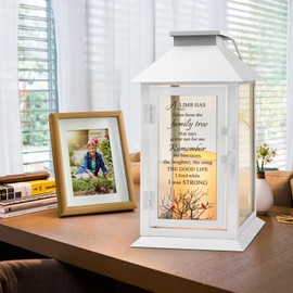 HN HAIINAA Memorial Lantern Bereavement Gifts in Memory of Loved One Memorial Gifts for Loss of Mother Loss of Father Remembrance Sympathy Gifts for Loss of Loved One with LED Candle and Remote