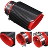 Universal Exhaust Tip Tail Throat Glossy Carbon Fiber Red Pipe