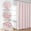 OVZME Berry Pink Shower Curtain, Embossed Textured Fabric Shower Curtain