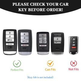 OFF WE GO Acura Key Fob Cover, Soft TPU Protection Case Compatible with Acura ILX MDX CDX RDX RLX NSX TLX TLX-L TSX PLX Smart Car Key Accessories (Silver Purple)