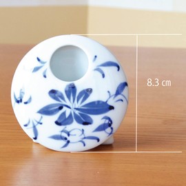 Ichirinzashi Flower Vase Pottery Cute Stylish Small Vase Arita Ware Indigo Plant Flower Height 3.2 inches (8.3 cm)