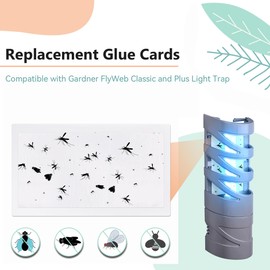 Qualirey 20 Pack Replacement Fly Glue Boards, Compatible with Gardner FlyWeb Fly Classic and Plus Light Trap, Sticky Cards Fly Traps for Indoors, Trap Fruit Flies, Mosquitoes, Gnats