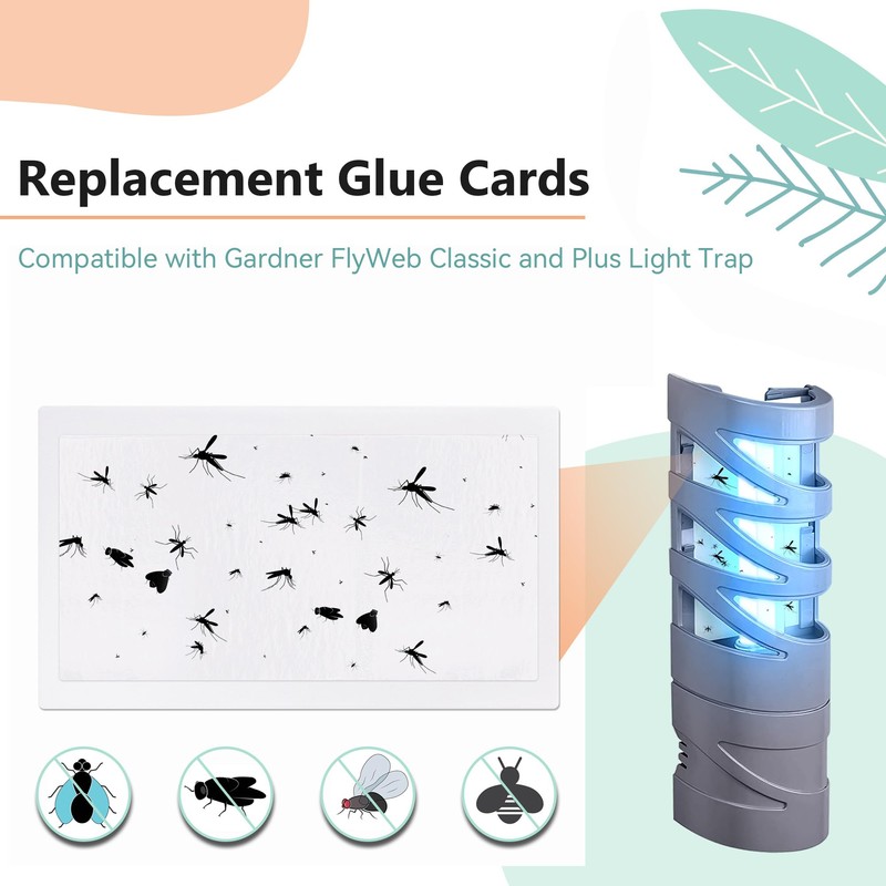 Qualirey 20 Pack Replacement Fly Glue Boards, Compatible with Gardner