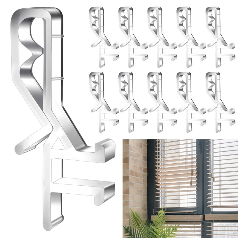 Ptwola 10pcs Valance Clips 1-7/8 Inches Window Blinds Hide Clip
