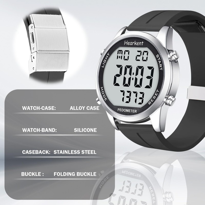 Pedometer Watch for Walking for Senior Non Bluetooth No App