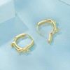 925 Sterling Silver Golden Earrings for Women, Dachshund Dog Hoop