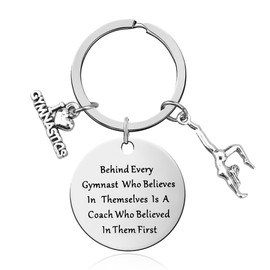 Gymnastics Coach Thank You Gift for Trainers Coaches Gymnastics Themed Gifts for Gymnasts Trainer Coaches Appreciation Gifts for Women Gymnast Keychains for Gymnastic Coach Going Away Gift Keychain