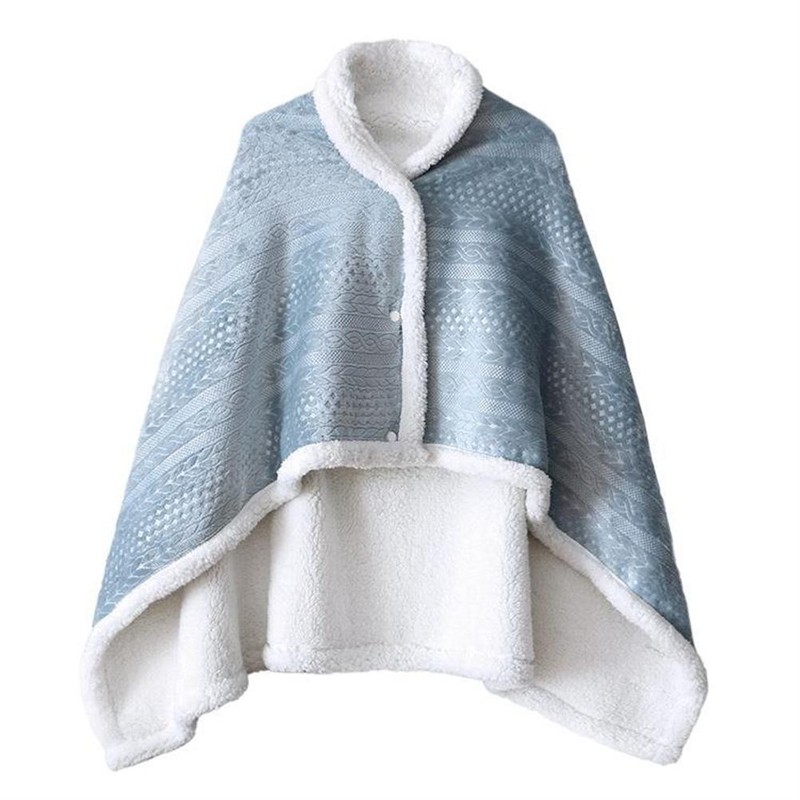 Spring and Autumn Warm Soft Flannel Blanket for Women Wearable