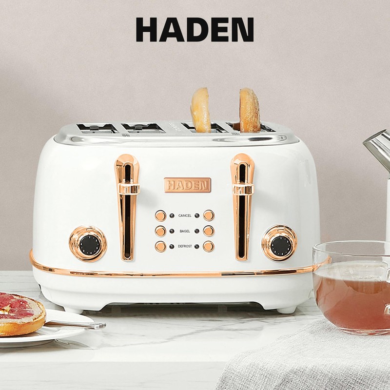 Haden Heritage 4 Slice Wide Slot Stainless Steel Toaster with