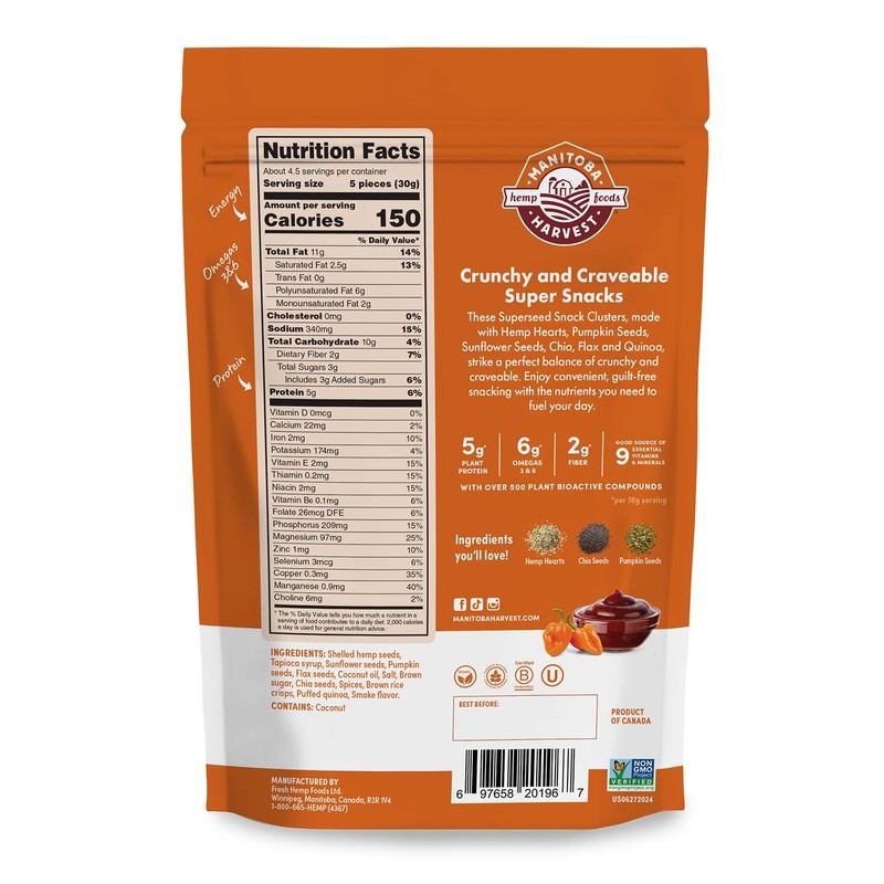 Manitoba Harvest Superseed Snack Clusters, Smoky BBQ - 5g Plant