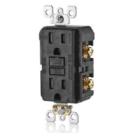 Leviton 15 Amp Black GFCI Electrical Outlet Ground Fault Protection with Self Test