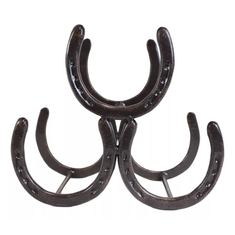 Ebros Gift Large Cast Iron Rustic Farmhouse Stacked Horseshoes 3