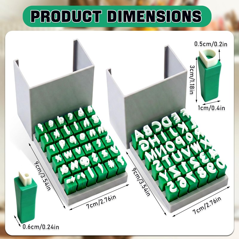 72 PCS Letter Stamps for Clay Set, Uppercase and Lowercase