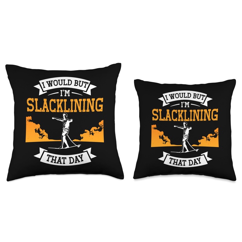 Slackline Gear Essentials Slacklining Accessories Enthusiast Throw Pillow