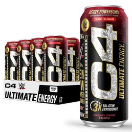 Cellucor C4 Ultimate x WWE | Pre Workout Sugar Free Energy Drink | Tri-Stim Experience with 300mg Caffeine + TeaCrine + Dynamine | Berry Powerbomb | 16oz (Pack of 12)