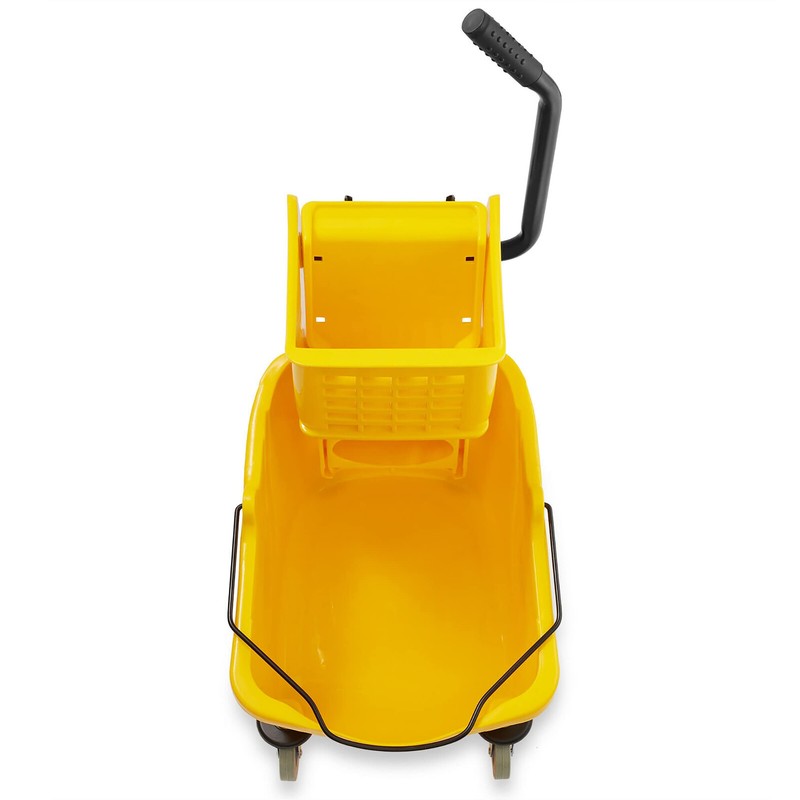 Greenwest Commercial Mop Bucket with Side Press Wringer, Yellow, 33