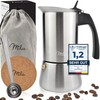 Milu Espresso Maker Suitable for Induction Hobs, 2/4/6 Cups, Stainless