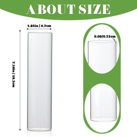 20 Pcs Glass Cylinder Bud Vases for Centerpieces, Birthday Party Wedding Centerpiece Table Decorations, Home Decor, 7.1 Inch Small Cylinder Living Bud Vases in Bulk for Flowers