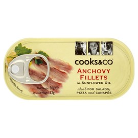 Cooks & Co Anchovy Fillets in Sunflower Oil (50g) - Pack of 6
