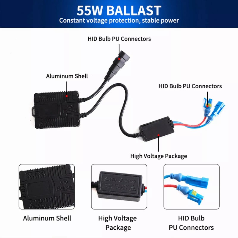 VLAND 1Pair D2H Xenon Headlight Bulbs Conversion HID KIT with