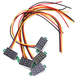 Garosa 5pcs Mini Voltímetro Digital de CC 0.36 Pulgadas de Dos Hilos DC 2.4V-30V LED Probador de Voltaje Medidor 5 Colores