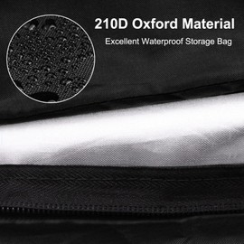 Donken Storage Bag for Cushions, UV-Resistant, Weatherproof, Oxford Cushion Bag with Zip for Upholstery Cushions, Garden Cushions, Christmas Trees (122 x 39 x 55 cm, Black)
