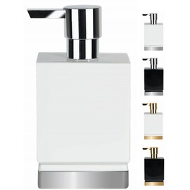 Spirella Seifenspender Roma Flüssigseifen-Spender Porzellan 300ml Weiß/Silber