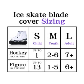 Klmnop Ice Skate Blade Cover, Absorbent Terrycloth Skate Guards Skate Cover for Ice Skates, Figure Skates and Hockey Skates Suitable for Kids Youth Adult(Black,L)