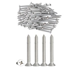 100pcs Qrity M4 x 40mm Stainless Steel Self Tapping Screws Phillips Flat Head Srews DIY Woodworking Screws (100PCS M4 x 40mm)
