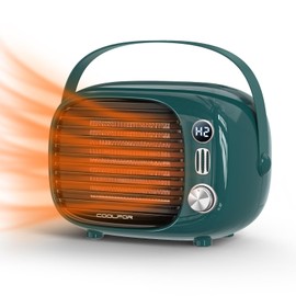 Coolfor Space Heater,800W/500W Fast Heating Desk Heater with Temperature Control,Safe and Quiet Ceramic Desktop Heater Fan for Home Bedroom Office Desk Indoor Use,Dark Green