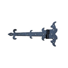 UHRIG Shutter Hinge 34 cm Long, DIN Right, Wrought Iron Antique Black Coated, Hinge, Fitting for Shutters, Cupboard Doors and Much More