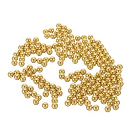 uxcell 200 Pcs Precision Solid Brass Bearing Balls 2.5mm Industrial Brass Ball Spheres for Machinery, Automotive, and DIY (H62 Brass)