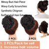 Messy Bun Hair Piece 1 Pcs Synthetic Curly Tousled Smooth