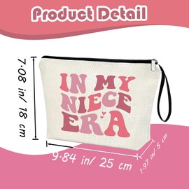 Virfuntaki Niece Gifts Niece Birthday Gift for New Niece Sister IN MY NIECE ERA Makeup Bag Zipper Organizer Pouch Thanksgiving Christmas Gift for Niece to My Niece Gifts from Aunt