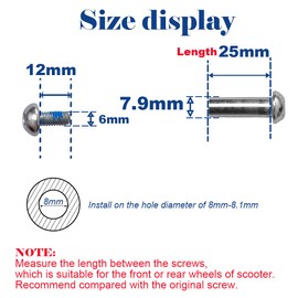 OTFAITP M8x25mm Screws for 2-3-4-Wheel Kid Scoote Replacement Micro Mini Foldable Kick Scooter Kids Scooters Axles Repair (25)
