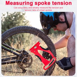 Riisoyu Spoke Tension Meter, Aluminium Alloy Bicycle Spoke Tensioner Adjustment Tool with 2 Spoke Keys Bicycle Spokes Tension Meter for Bicycle Tyres Spoke Manufacturing or Correction