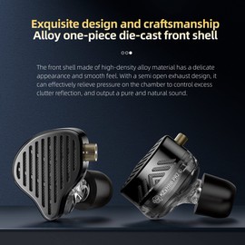 KZ x HBB PR2 in Ear Monitor Earphone,13.2mm Planar Magnetic Driver in-Ear Wired Headphones HiFi IEM Earphones with Detachable 2pins Cable for Musicians (Matte Black, with mic)