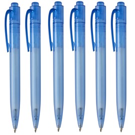noTrash2003 Set of 6 Retractable Ballpoint Pens Made of Ocean Plastic Sustainable and Environmental Protection Waste Recycling Circular Economy (Blue)