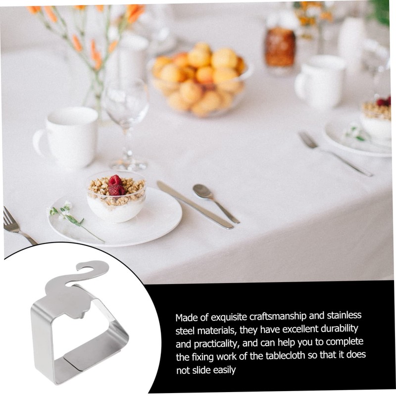 Ciieeo 2sets Adjustable Non Skid Tablecloth Clips Slip Table Cover