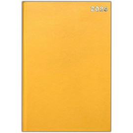 PaulStore 2026 A4 / A5 / A6 Diary Day to Page or Week to View Desk Diary Hard Back Casebound Back Cover (Yellow, A6 Wtv)