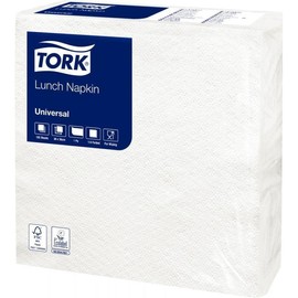100 Napkins White 1-Ply 30 x 30 cm