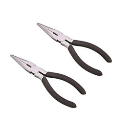 Edward Tools Long Nose Pliers with Side Cutter 6” - 2 Pack - Drop forged steel - Polished rust proof finish - Extra strength well aligned side cutter - Smooth action needle nose pliers