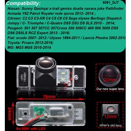 20 mm Lens HD Colour Parking Aid Car Reversing Camera, Super Wide Angle Night Vision Camera Replacement for Nisan: Sunny Qashqai X-Trail Geniss Dualis Navara Juke Pathfinder Armada Y62 Patrol