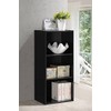 Hodedah Import 3 Shelf Bookcase, Black