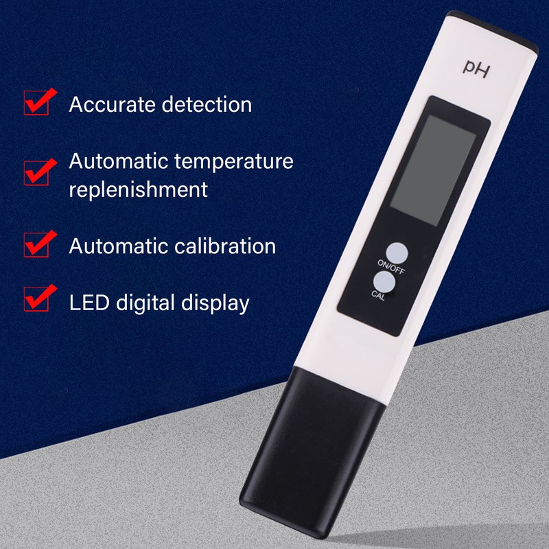 Water PH Tester Accurate Detection Automatic Calibration Temperature Replenishment LED