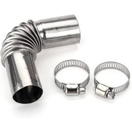 Silver Stainless Steel Air Diesel Parking Heater Exhaust Pipe Tube Elbow Connector for Webasto Eberspacher Diesel Boat Heater 13cm Exhaust Pipes and Tips Replacement Parts (24mm)